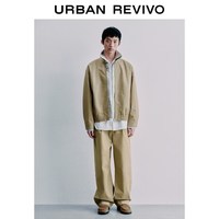 URBAN REVIVO UMF160025 假两件亚麻翻领 男士夹克