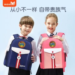 诺狐学院风护脊书包大容量1-6年级