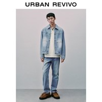 URBAN REVIVO UMM860033 复古水洗工装牛仔夹克 蓝色 XS