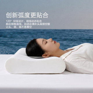 开学好物：水星家纺 120°仰弧护颈枕 A类慢回弹 8cm 单只装