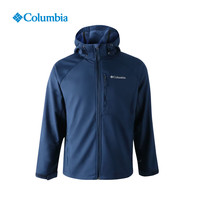 Columbia 软壳衣男26秋冬户外拒水可拆卸帽子加绒通勤外套WE6885 464 L