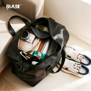 旅大侠 旅行包男女收纳包手提登机包干湿分离运动健身包斜挎行李袋 曜石黑