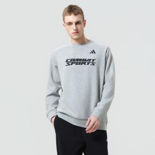 adidas 青少年简约圆领卫衣棉涤透气百搭男女同款春季基础款宽松上衣
