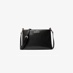 MICHAEL KORS Trisha 金色标识Logo荔枝纹拉链开合女款斜挎包