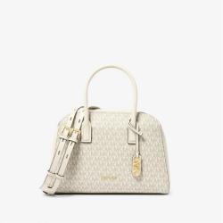 MICHAEL KORS ASHTON 香草白满印老花贝壳波士顿包女士手提包