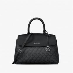 MICHAEL KORS LANDRY 哑光黑经典满印logo通勤包