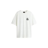 H&M 0967955 圆领宽松印花短袖T恤 白色 L