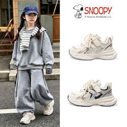 史努比 2026秋季男女儿童休闲百搭老爹软底透气轻便防滑运动跑步鞋