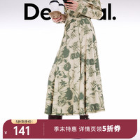 Desigual 夏季半身裙针织花卉印花明线设计潮流高级感 米底印花 S