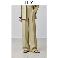 LILY 零压直筒裤2025春宽松休闲垂感通勤高级感西装裤长裤女 301绿色 S