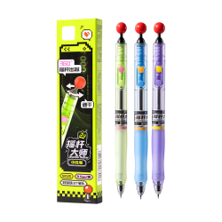 得力 SA520 摇杆出芯 黑色0.5mm 3支装 中性笔