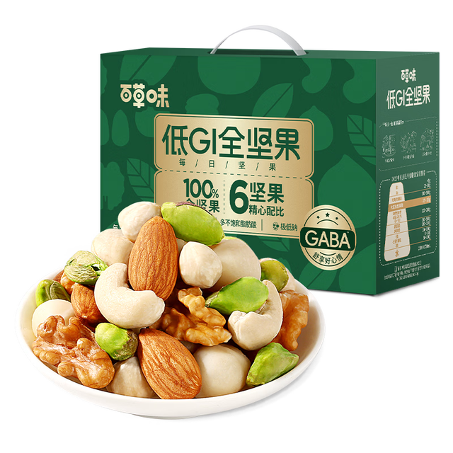 百草味 每日坚果 坚果礼盒混合果仁夏威夷果 750g/30袋