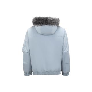 森马 可拆毛领防泼水 粉蓝 L 男士羽绒服