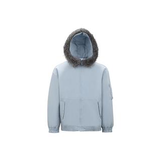 森马 可拆毛领防泼水 粉蓝 L 男士羽绒服