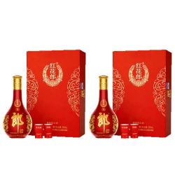 郎酒 红花郎15 酱香型白酒 53度 500mL*1瓶*2盒 礼盒装 中秋礼品