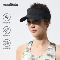 马孔多 超轻三叠空顶帽 户外跑步吸湿速干运动帽 日常训练鸭舌帽 黑色 均码