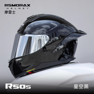 移动端：摩雷士 R50S摩托车头盔男女四季机车全盔星空黑
