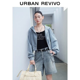 URBAN REVIVO UYY160038+ 连帽短款外套 花灰 S