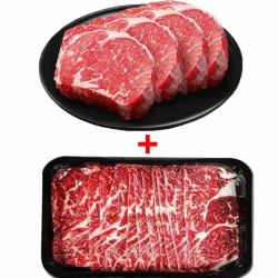 澳洲进口和牛M5 牛肉片200g*5盒+牛排块2斤*1包