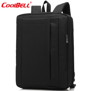 coolbell COOL BELL多功能电脑双肩包高级感商务手提可斜挎单肩户外背包 黑色5501 15寸
