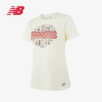 new balance 女款简约休闲运动舒适透气印花圆领短袖T恤