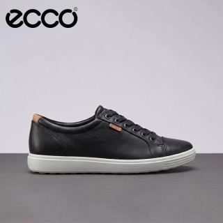 ecco 女士牛皮休闲鞋 柔酷7号430003 01001黑色 37