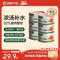 网易严选 网易天成 YANXUAN 网易严选 网易天成严选猫湿粮宠物零食浓汤大口肉罐头 鸡肉+三文鱼85g*6罐