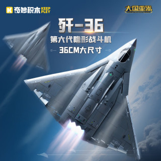 奇妙积木 大国重器系列 奇妙23047第六代隐形战斗机598颗粒 积木玩具