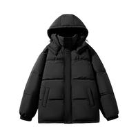 雪中飞 连帽短款羽绒服 黑色 M码