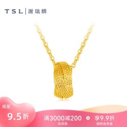 谢瑞麟 黄金项链5G足金工艺几何圆环黄金套链计价XR343