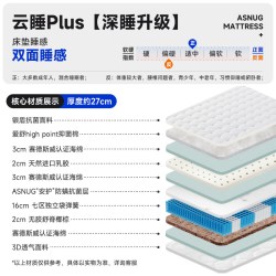 爱舒 七分区独立弹簧天然乳胶床垫 抗菌防螨席梦思 云睡plus