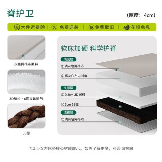 大自然 家用软床垫加硬神器护脊专用山棕薄款偏硬床垫