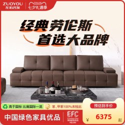 左右家私 左右劳伦斯沙发真皮进口头层牛皮家用直排沙发三人位政府补贴6053
