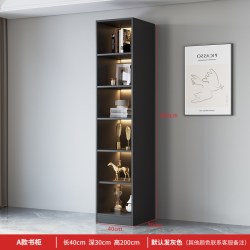 帕美迪 组合书柜玻璃门客厅展示柜一体整墙实用木书架储物柜可定制