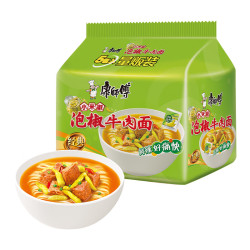 康师傅 小米椒 泡椒牛肉面 5袋