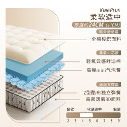 席梦思纯手工0胶水马尾毛酒店家用环保独立弹簧床垫26CM厚