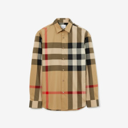 BURBERRY 男装 格纹棉质长袖衬衫 多色