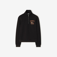 BURBERRY 男装 格纹骑士徽标棉质半拉链针织衫 81359701