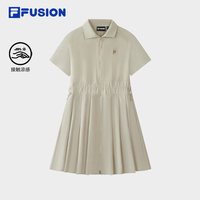FILA FUSION斐乐潮牌女子梭织连衣裙2026秋季新款宽松凉感衬衫裙