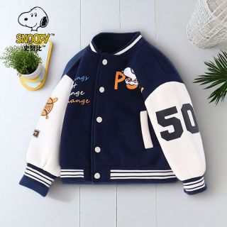 百亿补贴：史努比 童装春秋新款棒球服百搭儿童外套卡通动漫上衣男童宝宝外套