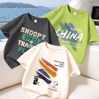 百亿补贴：史努比 t恤儿童纯棉时尚宽松舒适圆领中大童半袖短T