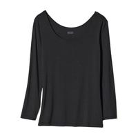 优衣库 HEATTECH U领8分袖女装保暖内衣 黑色 S