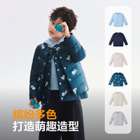 波司登 26秋季新款男女儿童羽绒服5A抗菌亲子款短款保暖外套小熊钓鱼蓝