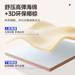 爱舒 床垫  两用偏硬棕榈护脊弹簧床垫 3D椰棕床垫席梦思1.5 1.8米