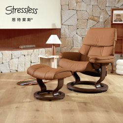STRESSLESS 思特莱斯挪威进口舒适椅红宝石小雷诺单人沙发真皮躺椅