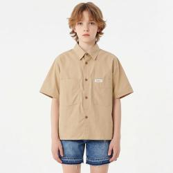 ZARA 幼童男童纯棉短袖衬衫上衣