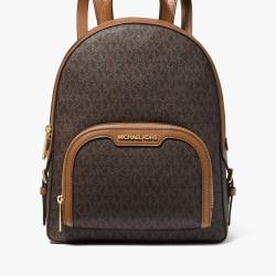 MICHAEL KORS Jaycee 经典棕老花女士通勤复古印花双肩包