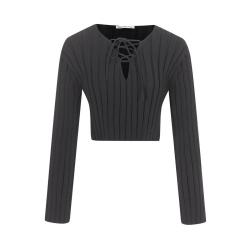 alexanderwang ALEXANDER WANG 女士简约气质v领休闲舒适短款套头毛衣
