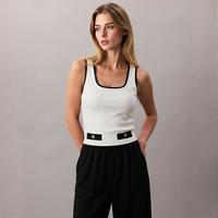 ZARA 撞色u型领小香风无袖背心金属扣修身显瘦上衣