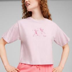 PUMA 时尚印花图案女款圆领运动T恤